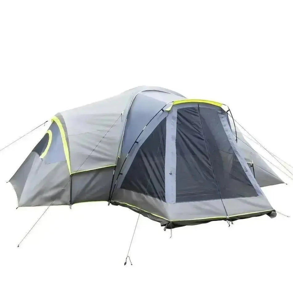 522*260*210 cm Can Accommodate 10 People Three Rooms Polyester Cloth Fiberglass Poles  Camping Tents  Family Tents Dark Gray      Default Title