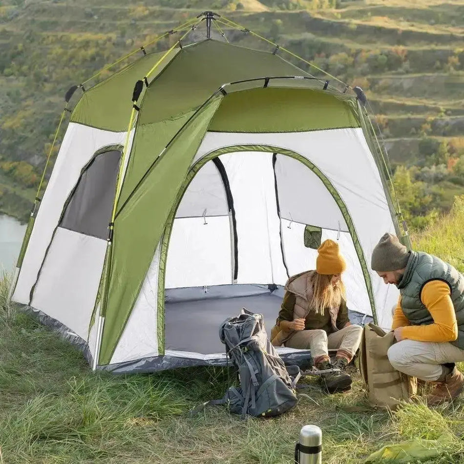 Four Man Pop Up Tent Automatic Camping Backpacking Dome Shelter Out sunny      Default Title