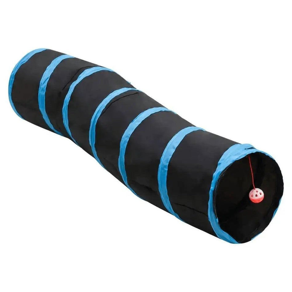 S-shaped Cat Tunnel Black and Blue 122 cm Polyester      Default Title