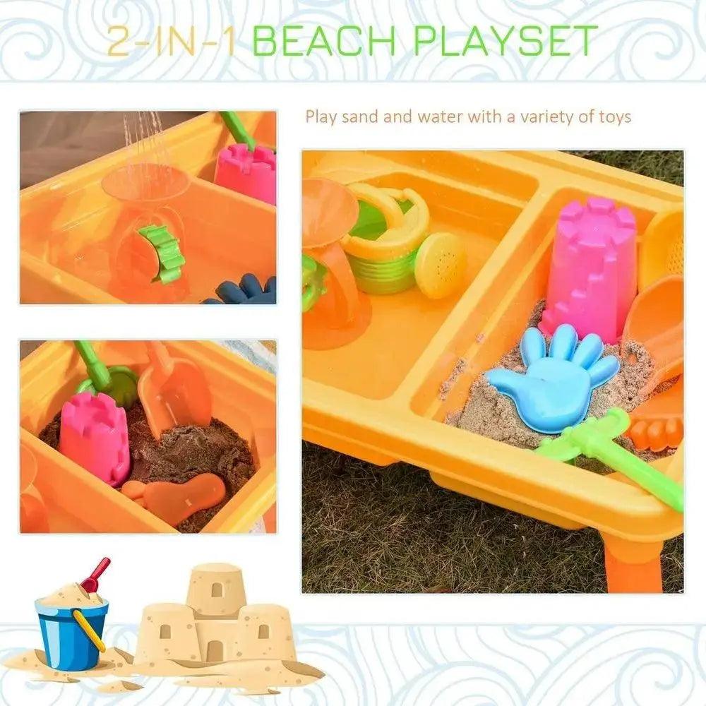 Sand and Water Table 16 pcs Beach Toy Set 2 in 1 Activities Play sett      Default Title
