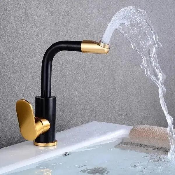 Space aluminum faucet hot and cold bathroomksink sink      Black