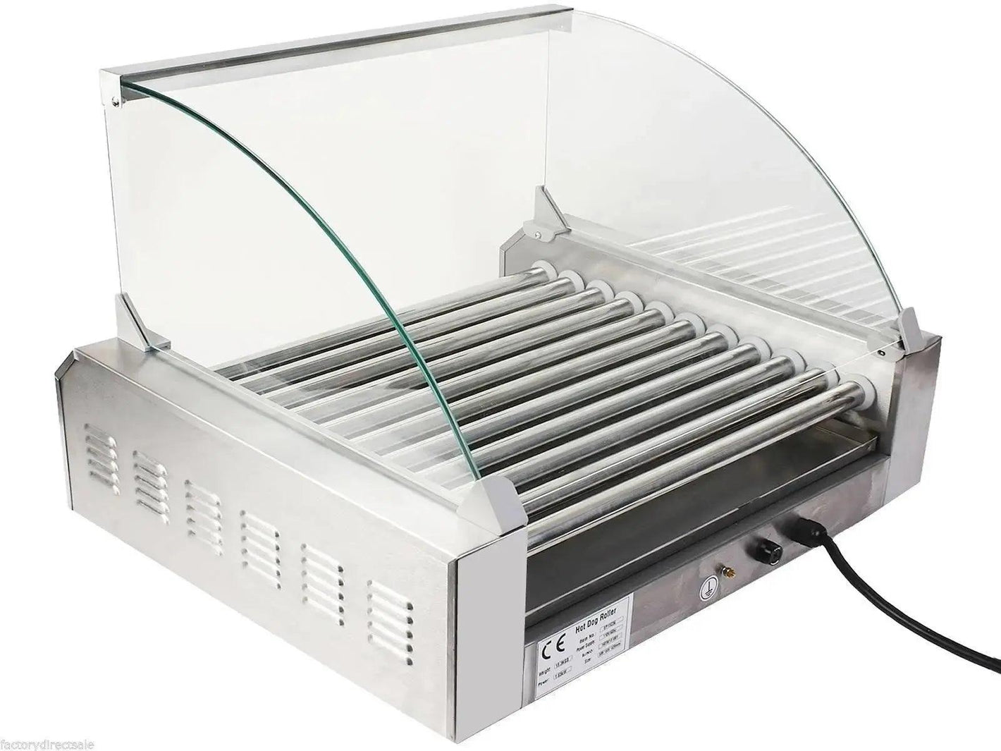 Stainless Steel Commercial 11 Roller Grill and 30 Hot Dog Cooker Machines - Color: Silver      Default Title