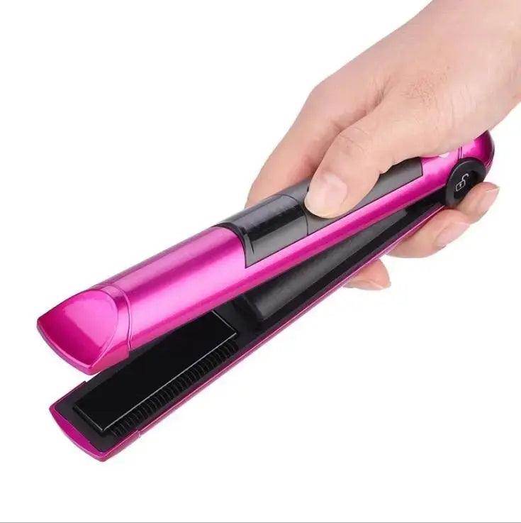 USB charging volume straight dual-purpose hair clips Straightener portable mini wireless charging      Rose Red, Black, Red, Rose gold