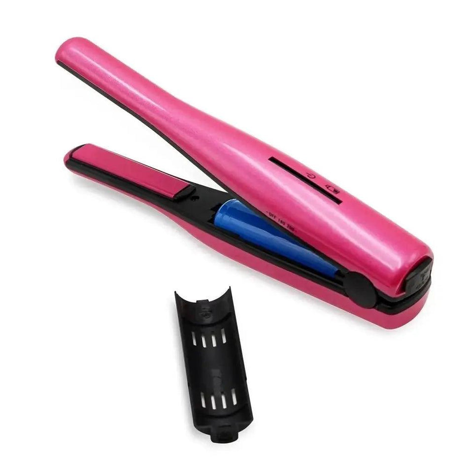 USB wireless charging mini portable straight hair clip bangs, ceramic straightening plate hair straightener      UK / White, US / Pink, UK / Pink, US / White