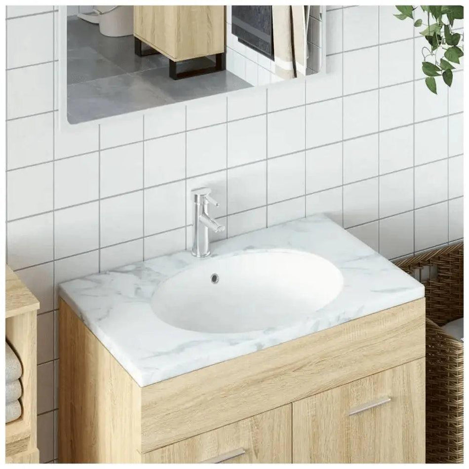 Vidal Bathroom Sink White 49x40.5x21 cm Oval Ceramic      Default Title
