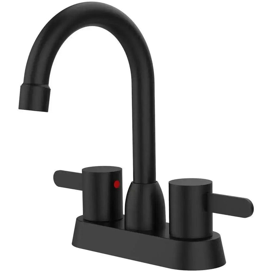 2 Handles Bathroom Sink Faucet, Matt Black Center sett RV Bathroom Faucets for 3 Hole      Default Title