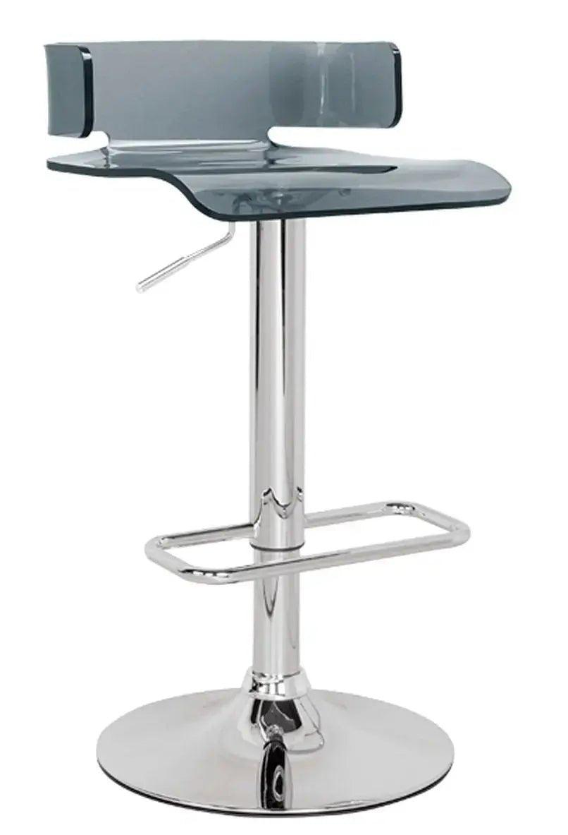26" Black And Silver Stainless Steel Low back Counter Height Bar Chair With Footrest      Default Title