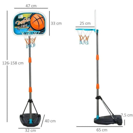 3 Pcs Kids Basketball Set Hoop Ball Pump Height Fillable Base 3-8 Yrs      Default Title