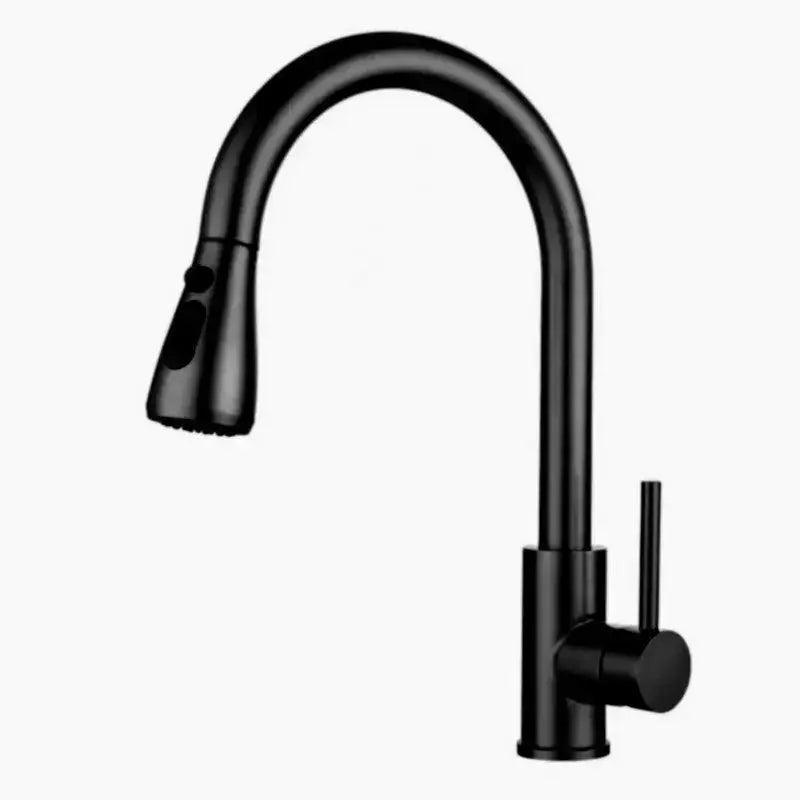 304 Stainless Steel Brushed Black Flat Tee Kitchen Sink Pull-out Hot And Cold Water Faucet      Style1, Style2, Style3, Style4, Style5, Style6, Style7, Style8, Style9, Style10