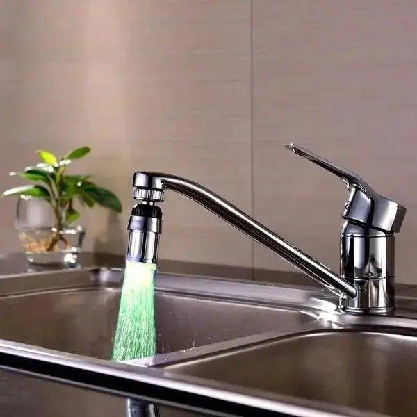 360-degree Rotating Sensor Faucet Will Light-emitting Temperature Control Three-color 7-color Light LED Water Faucet Kill      Monochrome, Colorful, Temperature Control