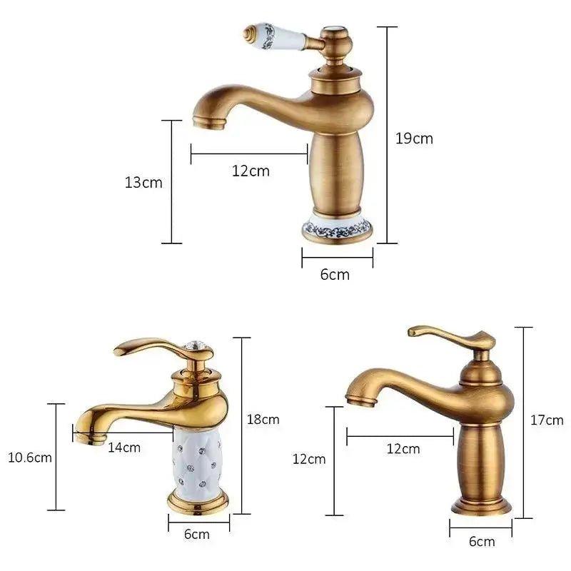 All copper European style bathroom sink faucet      Gold, Rose Gold, Antique, Black2, Copper, Black1