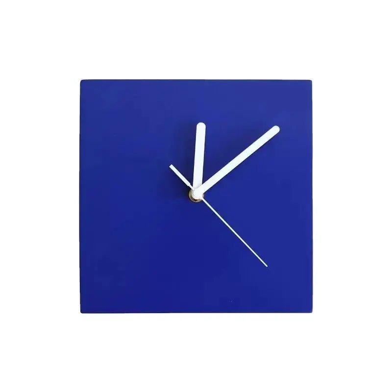 Big Mudhole Minimalist Klein Blue Wooden Clock Sweeping Seconds Mute Living Room Wall Decoration Wall Clock      Square blue, Square red, Sector blue, Fan shaped red
