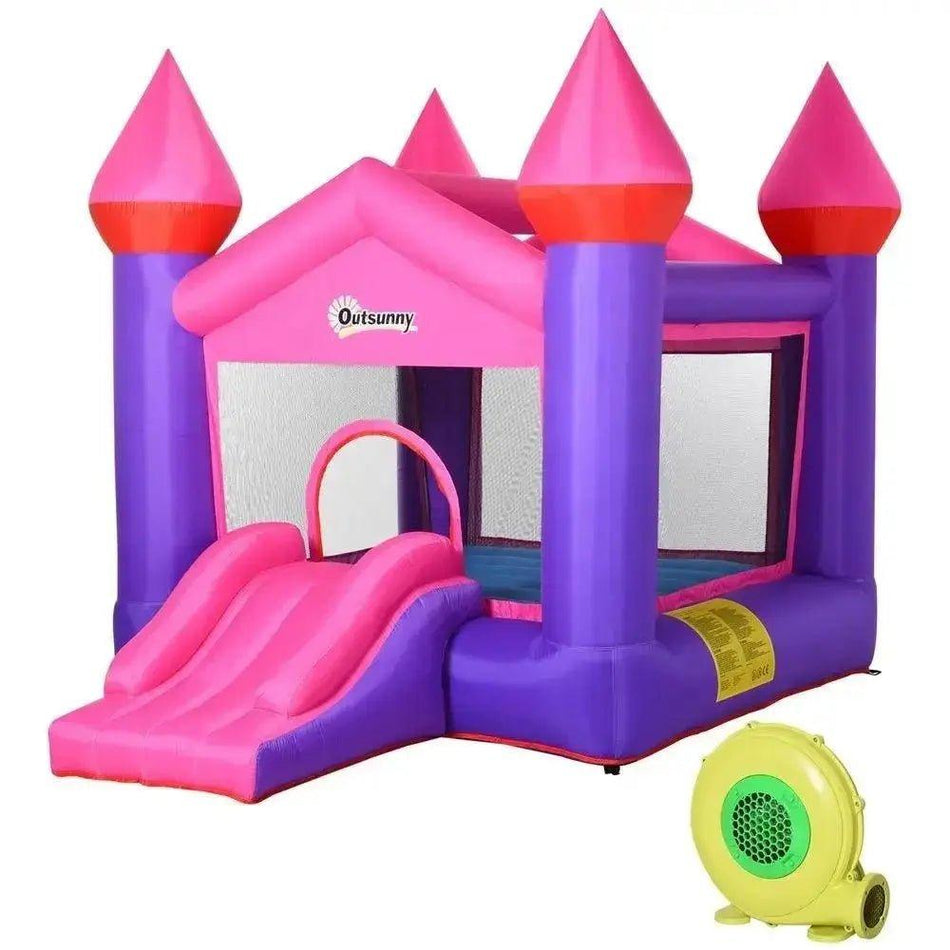 Bouncy Castle With Slide Inflatable Trampoline w/ Blower Multi-color      Default Title