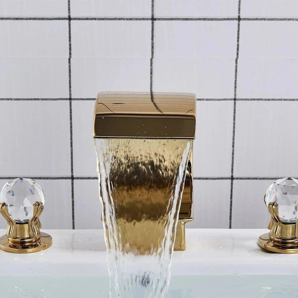 Creative Bathroom sink Waterfall Bathroom sickroom sink Faucet      Golden crystal ball, Black crystal ball, Silver crystal ball, Brushed silver crystal ball