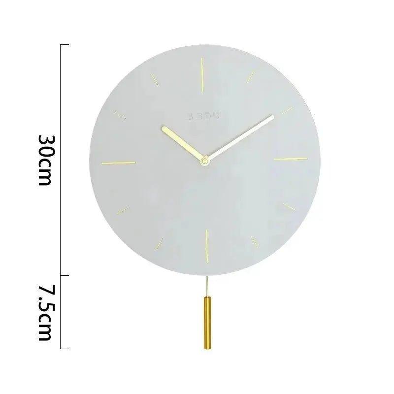 Creative Cement Wall Clock Nordic Style Living Room Modern Clock      Grey / 12inch swing, White / 12inch swing, Orange / 10inch swing, Orange / No number, Yellow / 10inch swing