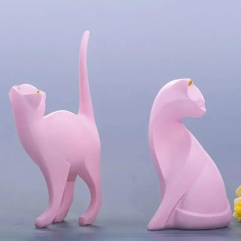 Home Resin Decoration      Pink cat, Voluptuous cat