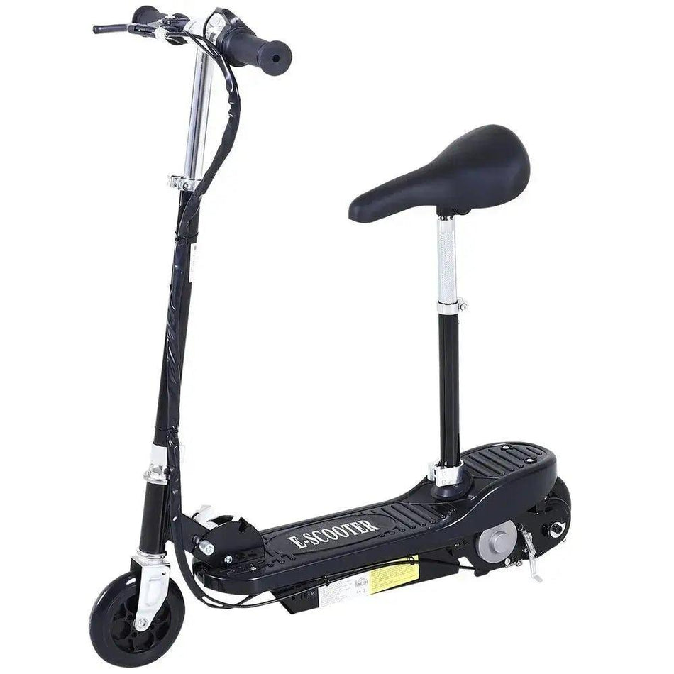 Kids Fordable Electric Powered Scooter 120W Toy Brake Kickstand Black HOM COMM      Default Title