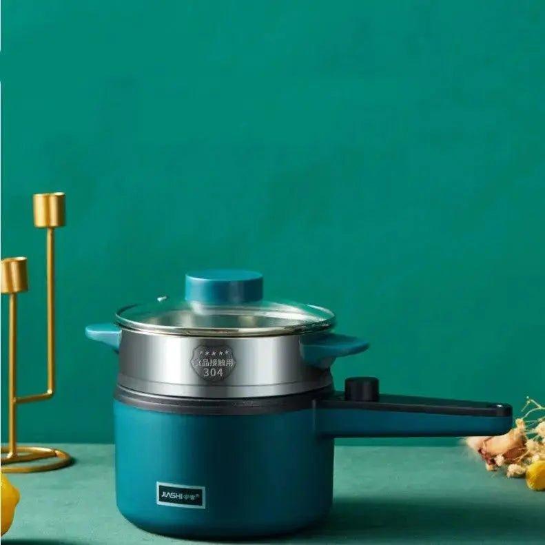 Mini Kitchen Electric Pot Multifunctional Home Electric Cooking Pot Intelligent Noodle Cooking Pot      Nordic green Set meal. / AU., Nordic green single / AU, Nordic green single / CN, Nordic green Set meal / CN