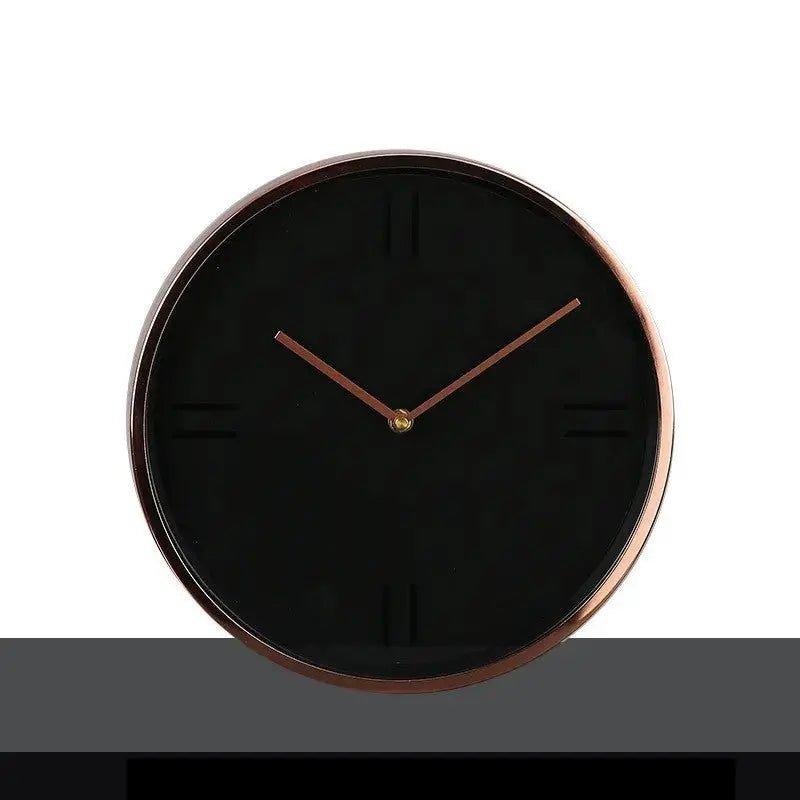Modern Minimalist Decoration Metal Creative Black Wall Clock      Black with white / 30.5x5cm, Black with rose gold / 30.5x5cm