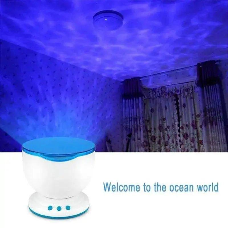 Ocean Wave Projector LED Night Light Remote Control TF Cards Music Player Speaker Aurora Projection      Black upgraded version, White, White1, Black